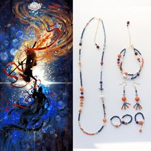 国风毛衣链流苏璎珞古风汉服配饰项链哪吒海报配色设计