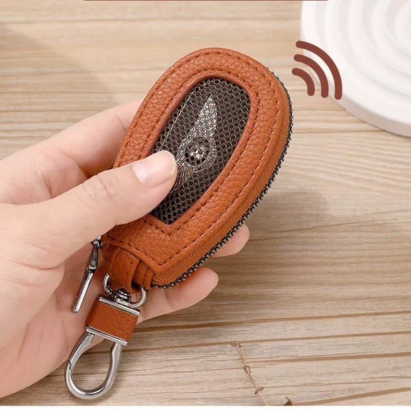 New Car Key Bag Waist Hanging Men's Transparent Window Button Simple Genuine Leather Universal Women's Family Key Bag