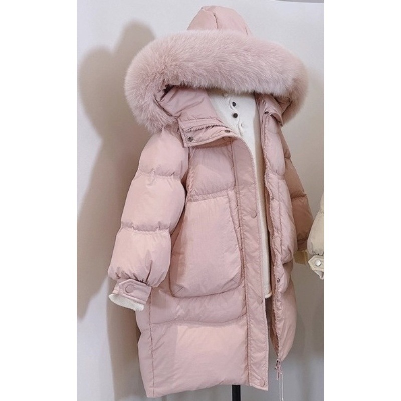 女童2025秋冬季新款儿童中长款棉服洋气棉衣加厚外套毛领保暖棉袄|undefined