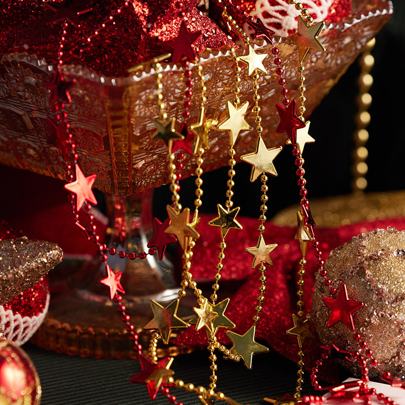 Arco de Navidad oro / champán / rojo decoración de Navidad colgante árbol de Navidad guirnaldas accesorios de decoración de caña