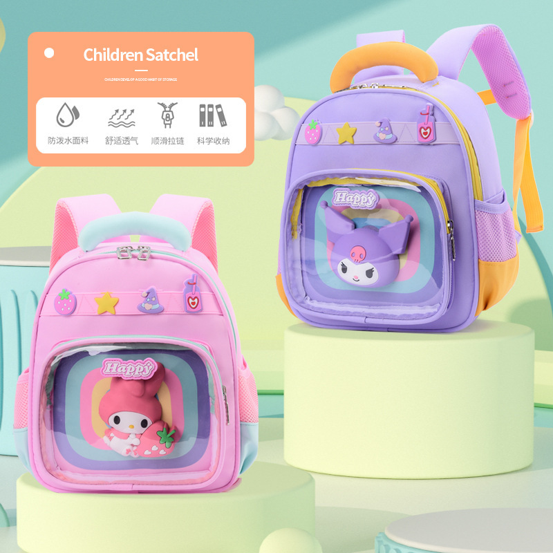 Nuevas mochilas de dibujos animados Guoman para niños y niñas, mochilas de jardín de infantes portátiles de gran capacidad, mochilas de niños de alto valor facial