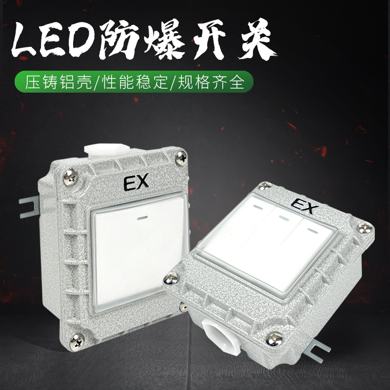 爆墙壁开关220V10A明装暗装86型金属单联双控工业插座工厂用