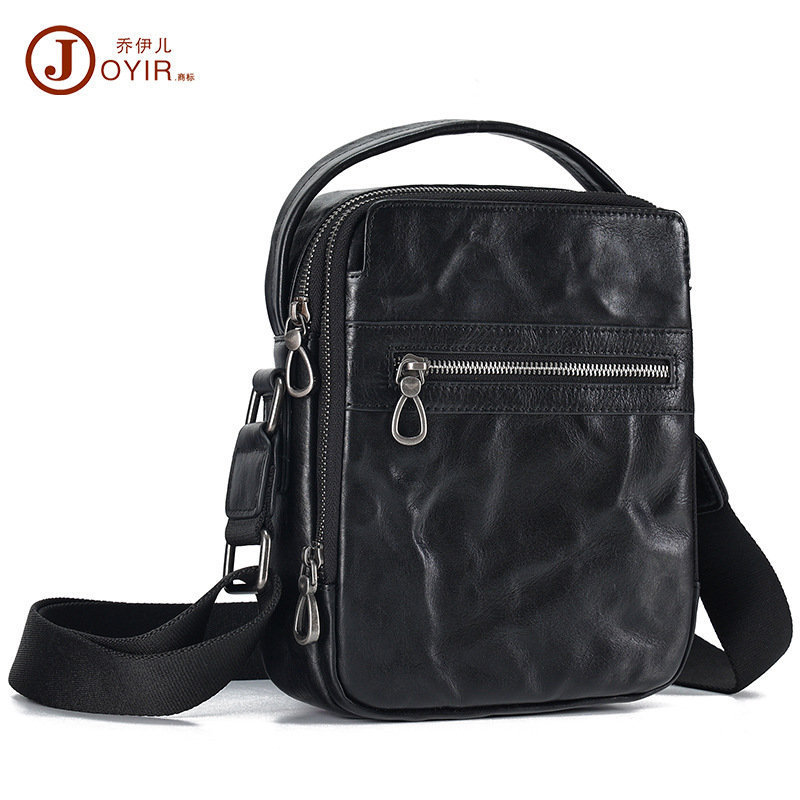 夏季真皮男士斜挎包潮牌皮包休闲小挎包背包牛皮高级感单肩包男包