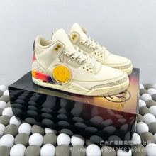 莆田纯原跨境AJ3实战篮球鞋藤原浩北卡蓝高版本乔3男女气垫休闲鞋