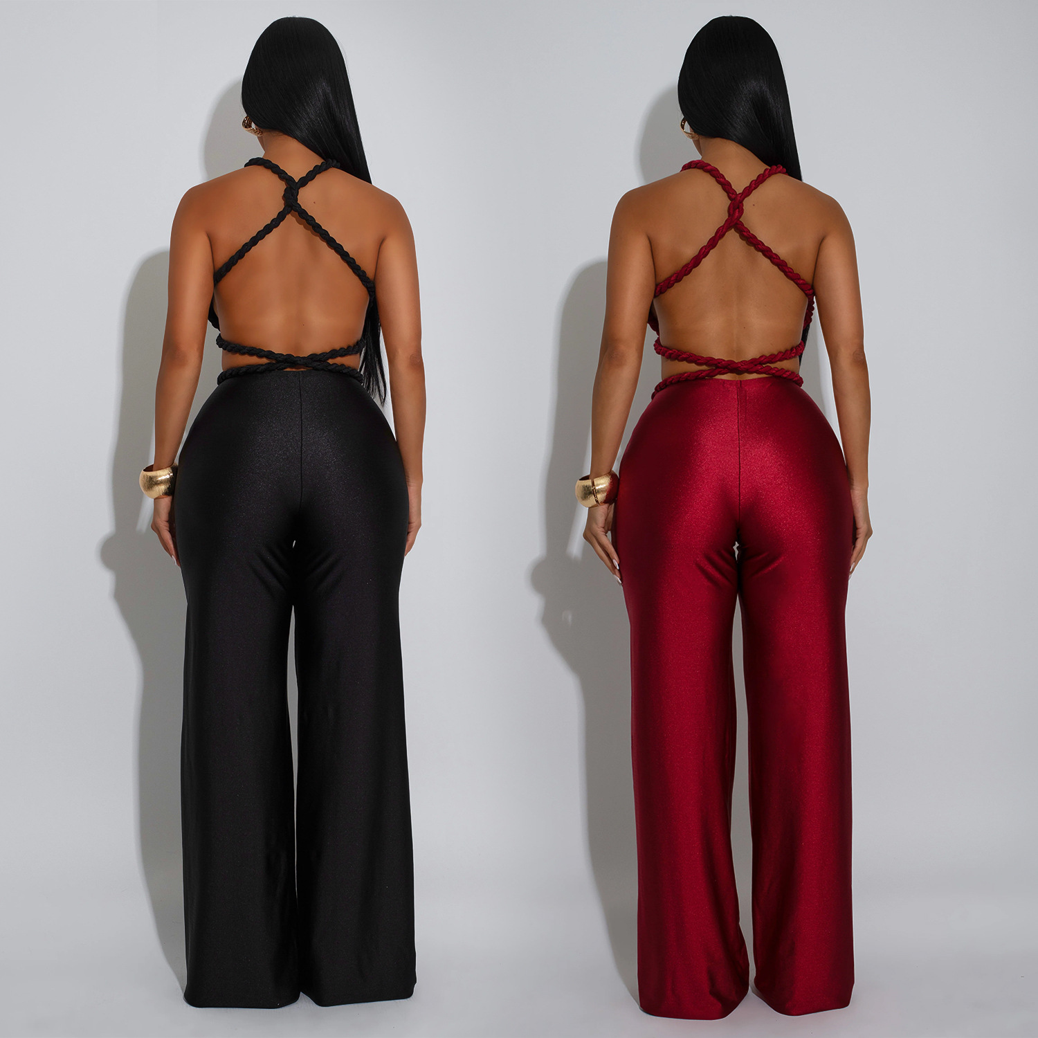 C7557 Aliexpress transfronterizo Amazon Europa y América de moda de mujer de color sólido sexy envuelto cinturón de espalda correa junkie