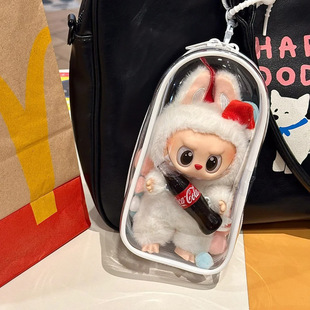 Labubu Coca-Cola Vinyl Waler Bag Labubu Sit Party Cotton Doll Storage Bag HD Thickened
