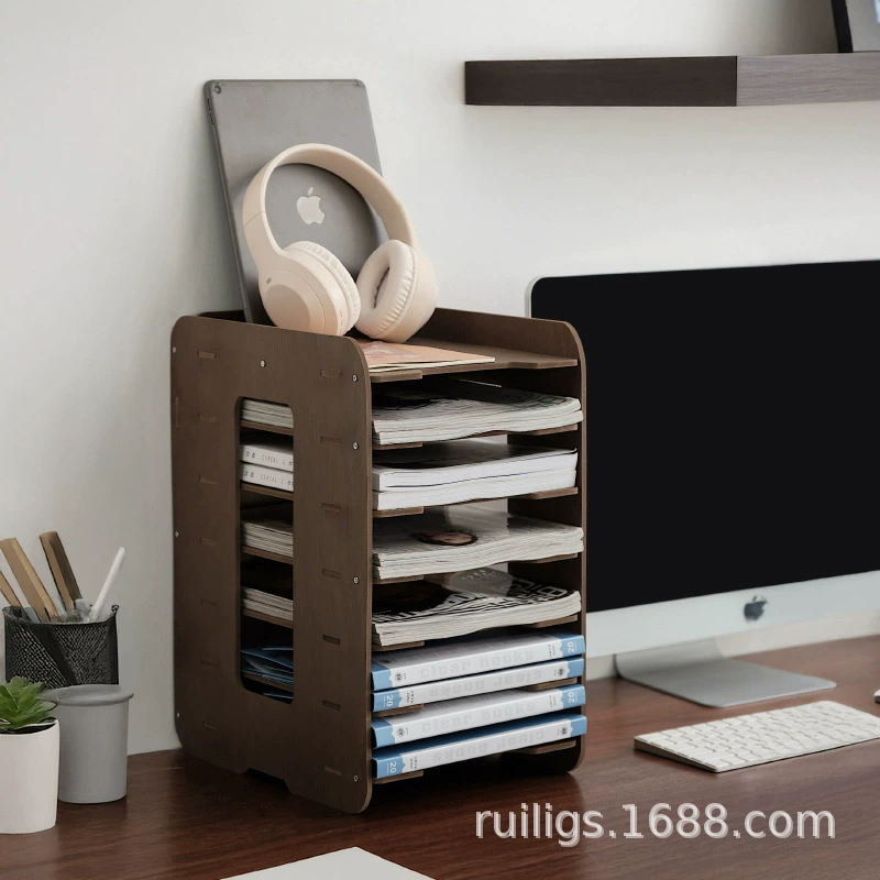 File rack storage rack multi-layer folder storage box desktop organization artifact office supplies storage shelf book