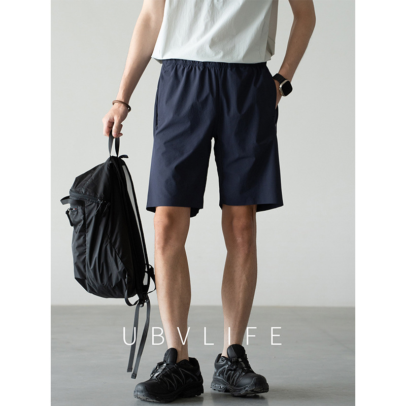[UPF50+] Men's Four-Way Stretch Elastic Waist Sunscreen Quick-Drying Pants 2026 Summer Outdoor Sports Straight Leg Casual Shorts