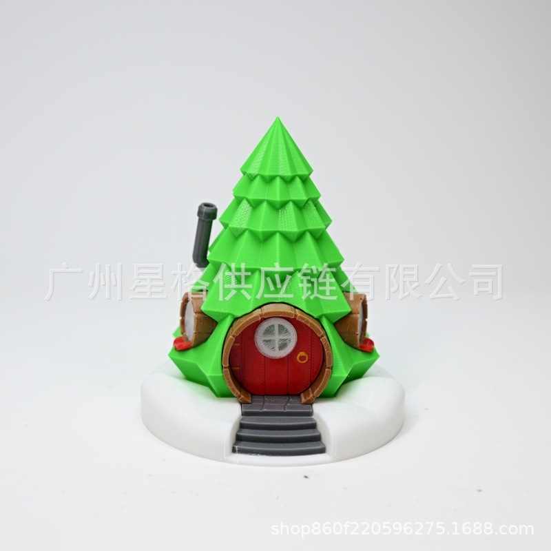 跨境新品 Weihnachts-Kerzen-Haus 圣诞树屋LED茶杯蜡烛装饰摆件|undefined
