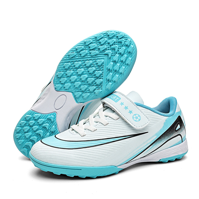 2025 nuevos zapatos de fútbol transfronterizos de velcro para adolescentes y niños, hombres y mujeres, clavos rotos, un cabello