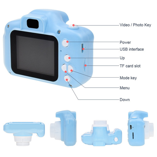 x2 HD Children's Digital Camera Cartoon Camera Cross-border Portable DSLR Camera Gift Toy Manufacturer Wholesale