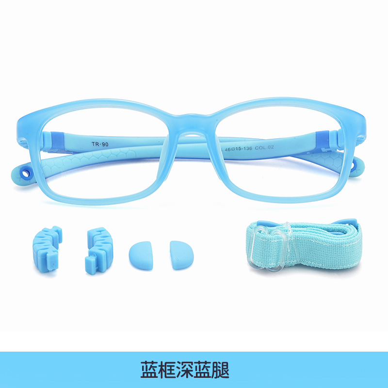 Marco de gafas de miopía infantil siete colores luz opcional tr90 Marco de gafas para niños ligero flexible Marco de gafas para niños