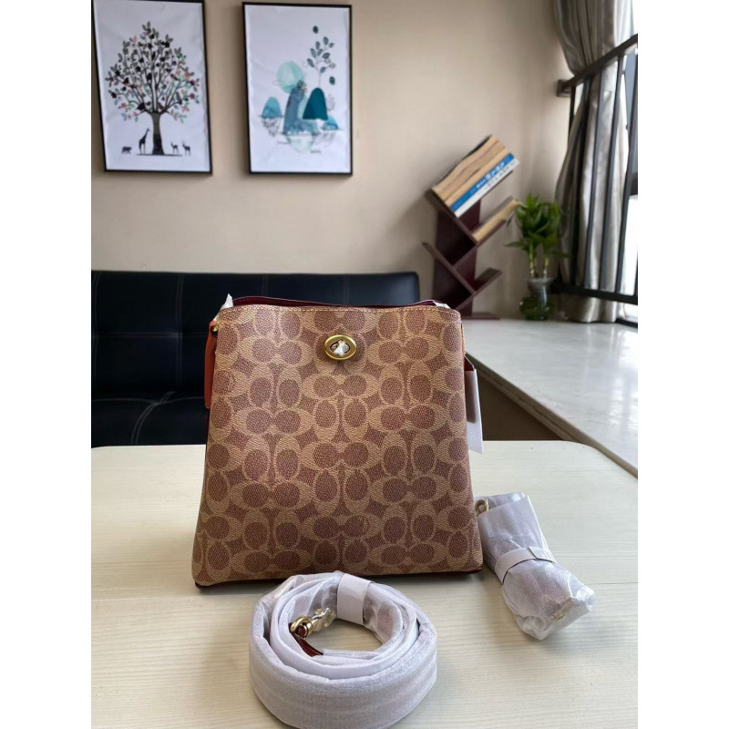 蔻c家新款女包willow茉莉水桶包老花复古手提托特单肩斜挎菜篮子|undefined