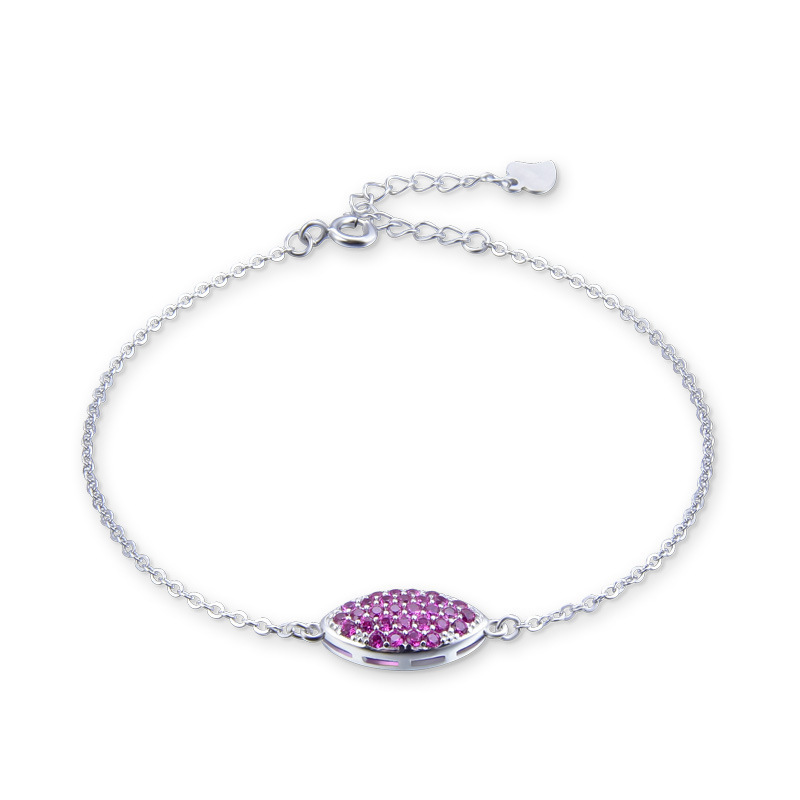 925 plata esterlina elíptica pulsera de diamantes completos mujeres ins estilo europeo y americano nicho de diseño pulsera personalidad temperamento simple joyas