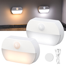 LED智能人体感应灯7号电池床头小夜灯家用走廊卧室橱柜喂奶衣柜灯