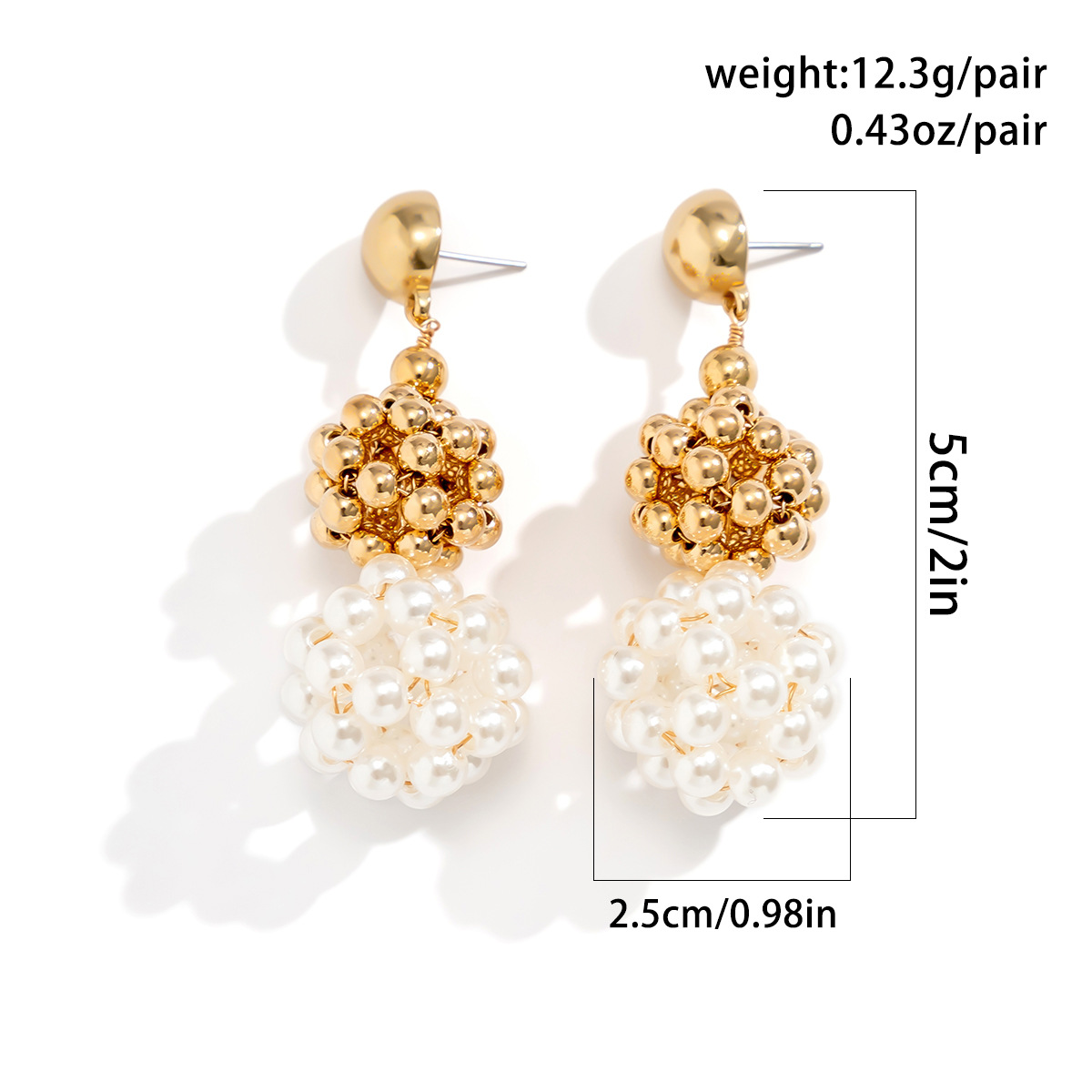Fashion Geometric Imitation Pearl Alloy Women's Drop Earrings 1 Pair display picture 2