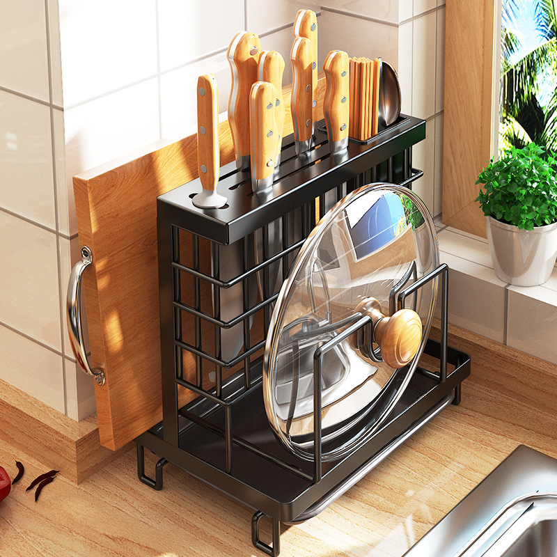 Soporte de cuchillo de acero inoxidable estante de almacenamiento de cocina Placa de cortar placa de corte cuchillo de almacenamiento rack