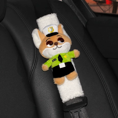 Seat belt shoulder pad – Car Interior Decoration Accessories - nick-single-pack-white-teddy-shoulder-pad