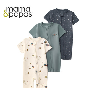 Foreign Trade Children's Clothing Summer Baby Jumpsuit Short-Sleeved Double-Ended Zipper Crawling Suit Newborn Baby Gift Box Cross-Border Cross-Border