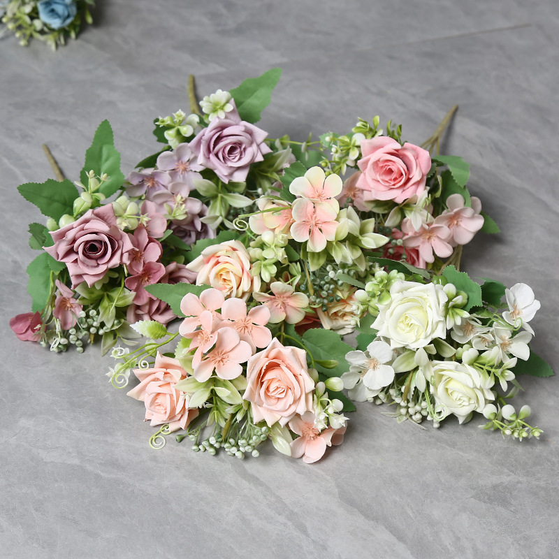 조화 장미, 가짜 꽃, 가정 장식, 웨딩 사진 소품, 제조업체 도매, 야외 엔지니어링 꽃꽂이