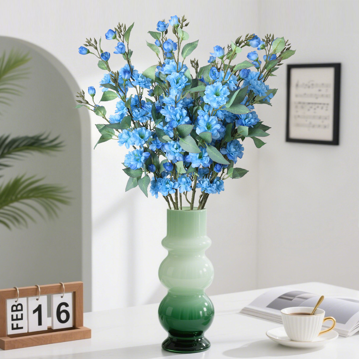 2 ramas de camélia silvestre de alto nivel de imitación flores falsas flores decoración floral decoración de la sala de estar decoración de la mesa de TV