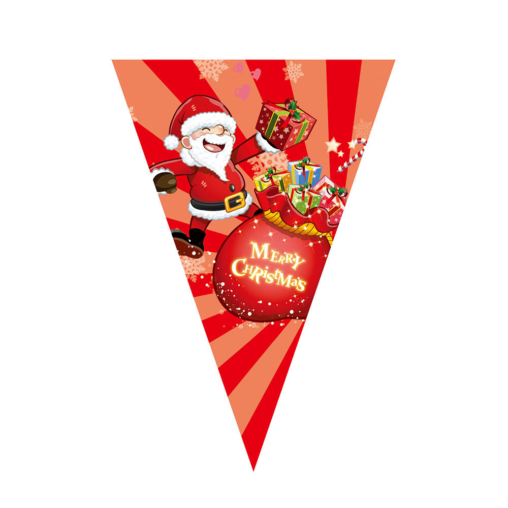 Bandera de triángulo de Navidad tira banderas Feliz Navidad fiesta de Navidad diseño de fondo banner decoración al por mayor