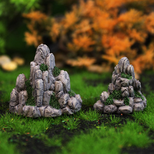 Simulated Miniature Rockery Ornaments, Resin Crafts, Micro-Landscape Succulent Flower Pots, Aquarium Sand Table Decorations and Accessories