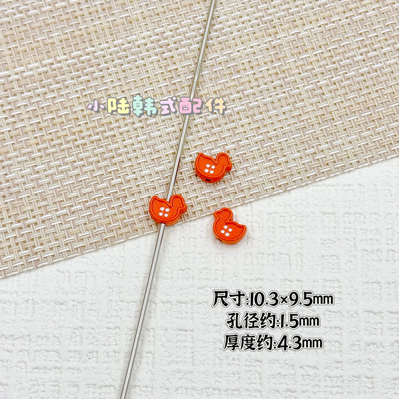 合金苹果仿纽扣烤漆串珠 diy发绳饰品手机链包挂钥匙扣散珠材料|undefined