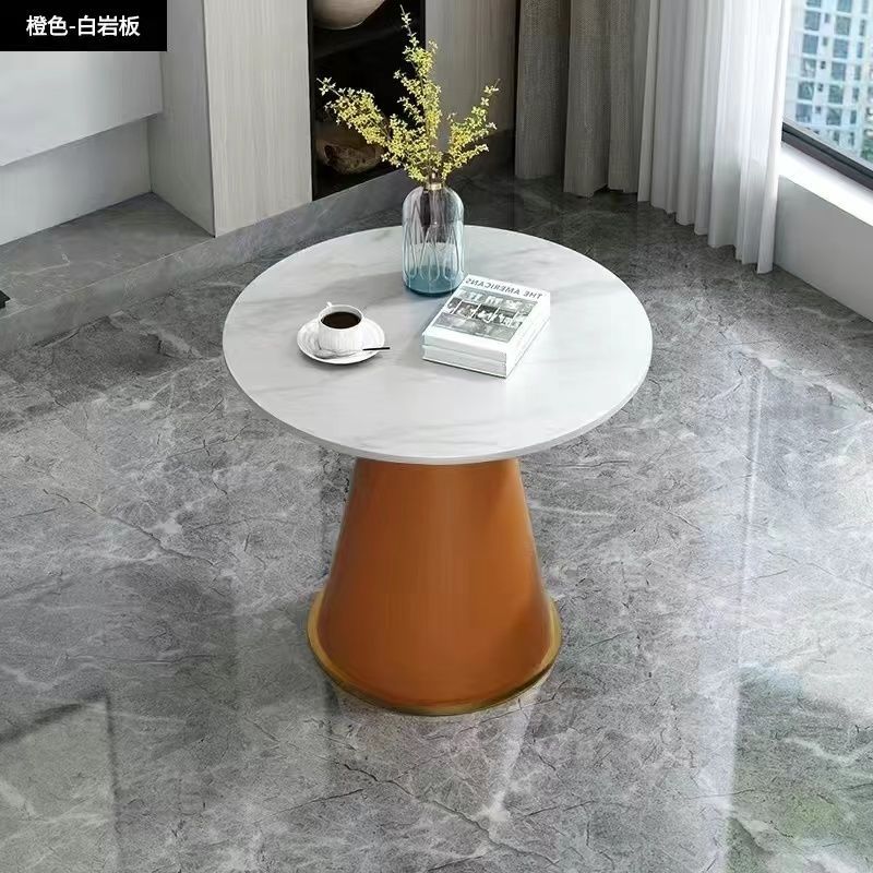 Mesa redonda de roca (naranja vibrante)