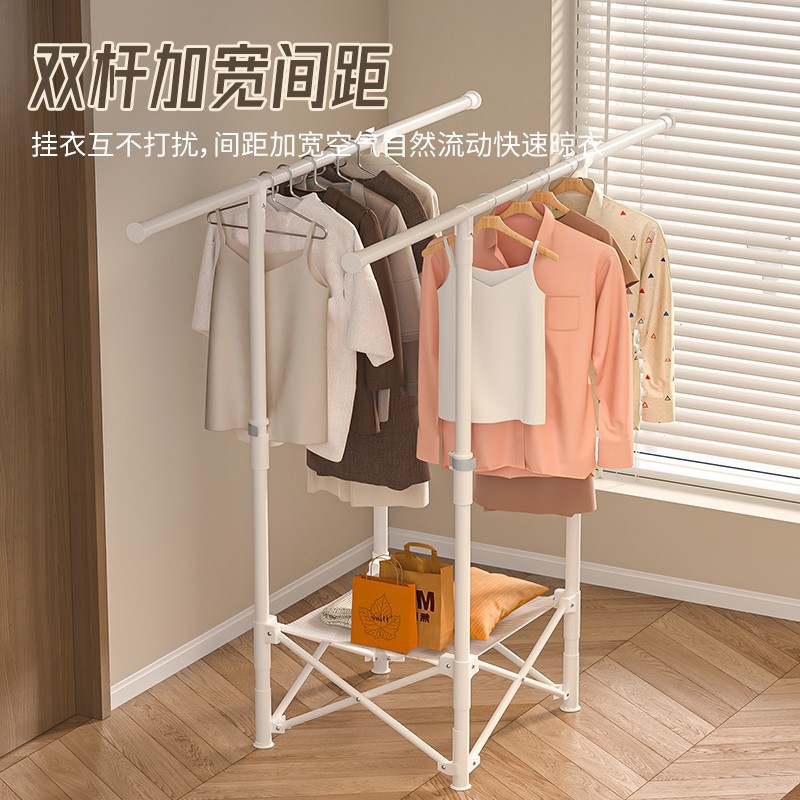Folding drying rack balcony household landing clothes rod does not…