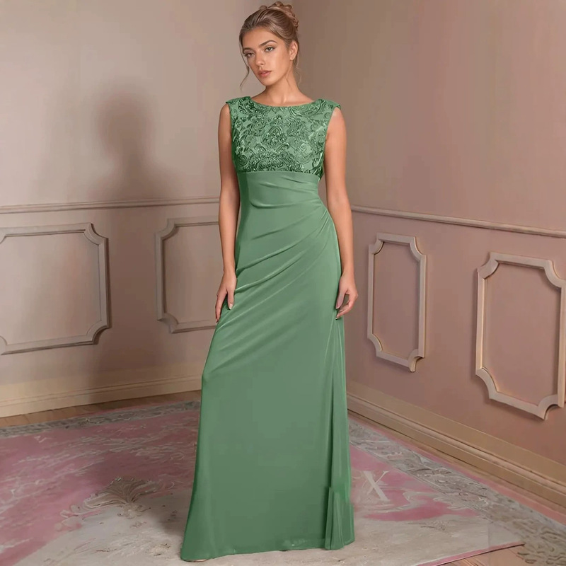 Cross-border foreign trade heavy beaded evening dress, high-waisted, side slit, slim fit, fishtail long dress for weddings, mother of the bride, banquet, and hostess wear Cross-border foreign trade heavy beaded evening dress, high-waisted, side slit, slim fit, fishtail long dress for weddings, mother of the bride, banquet, and hostess wear