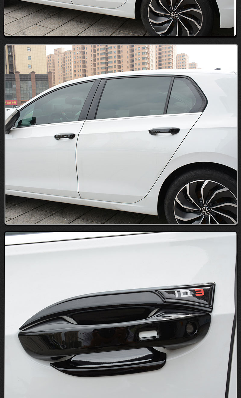 Suitable for Volkswagen ID3 Door Bowl Handle Sticker Modified Door Handle Anti-Scratch Protective Cover Appearance Decoration Accessories Supplies