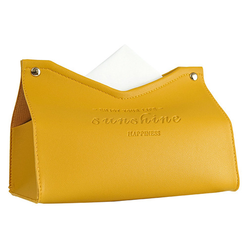 Leather tissue box Internet celebrity creative light luxury home living room car tissue box Nordic ins napkin storage box
