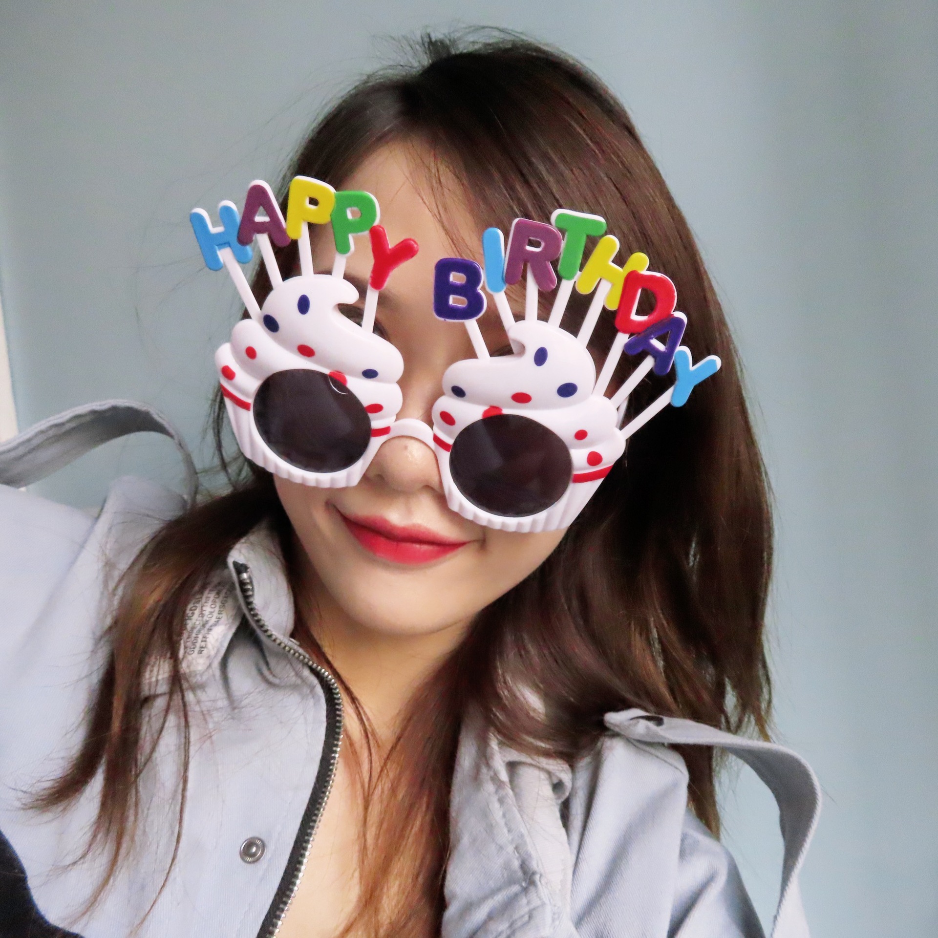 Gafas de Fiesta con Letras de Plástico ABS y AC Decorativas para Cumpleaños