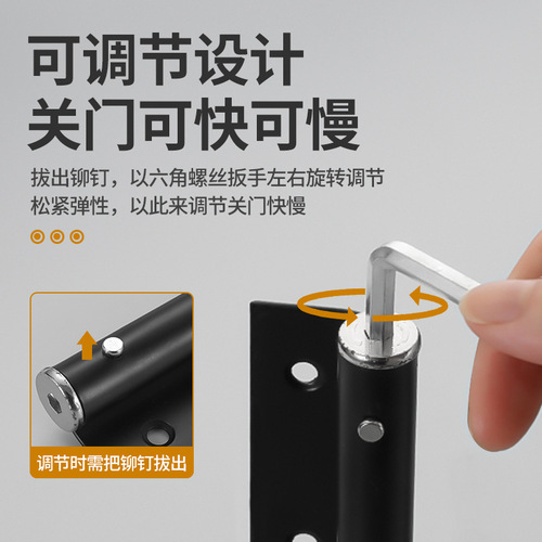 Stainless steel door closer automatic simple invisible spring buffer silent light hotel bathroom household closer