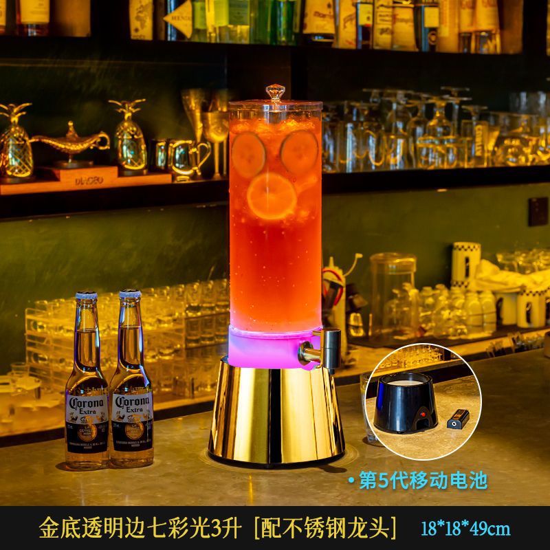 3리터 금색 바닥 투명한 측면 다채로운 가벼운 스테인레스 스틸 수도꼭지