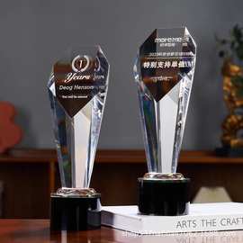 新款水晶奖杯创意优秀五角星高档年会优秀员工荣誉颁奖奖牌