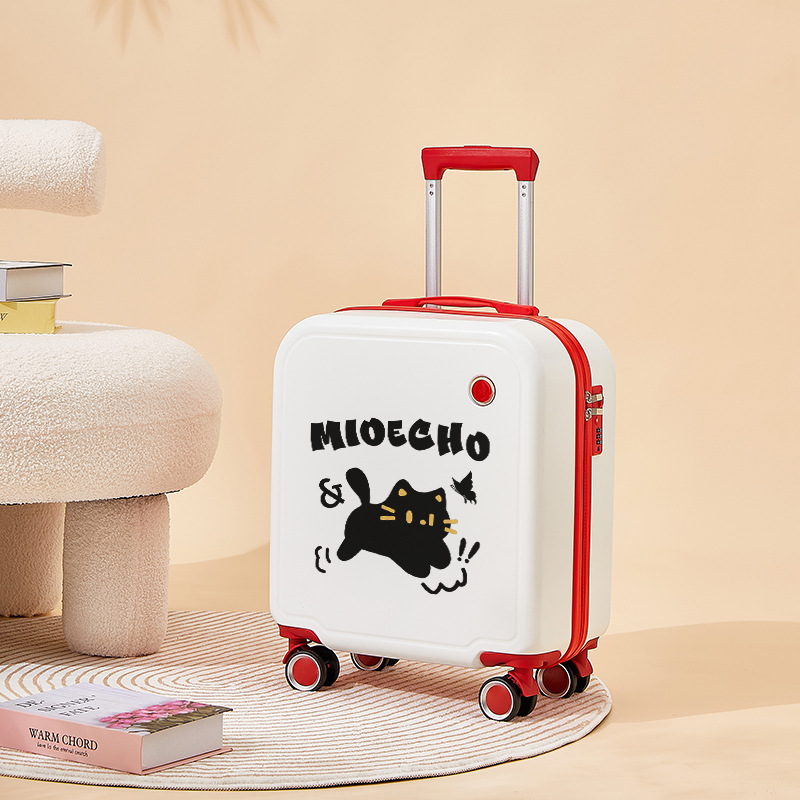 18 인치 20 인치 유니섹스 만화 새끼 고양이 트롤리 케이스 레저 가방 학생 뮤트 유니버설 휠 암호 상자