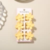 #3 Matte light yellow [6-piece set with card] 3.5cm five-petal flower style