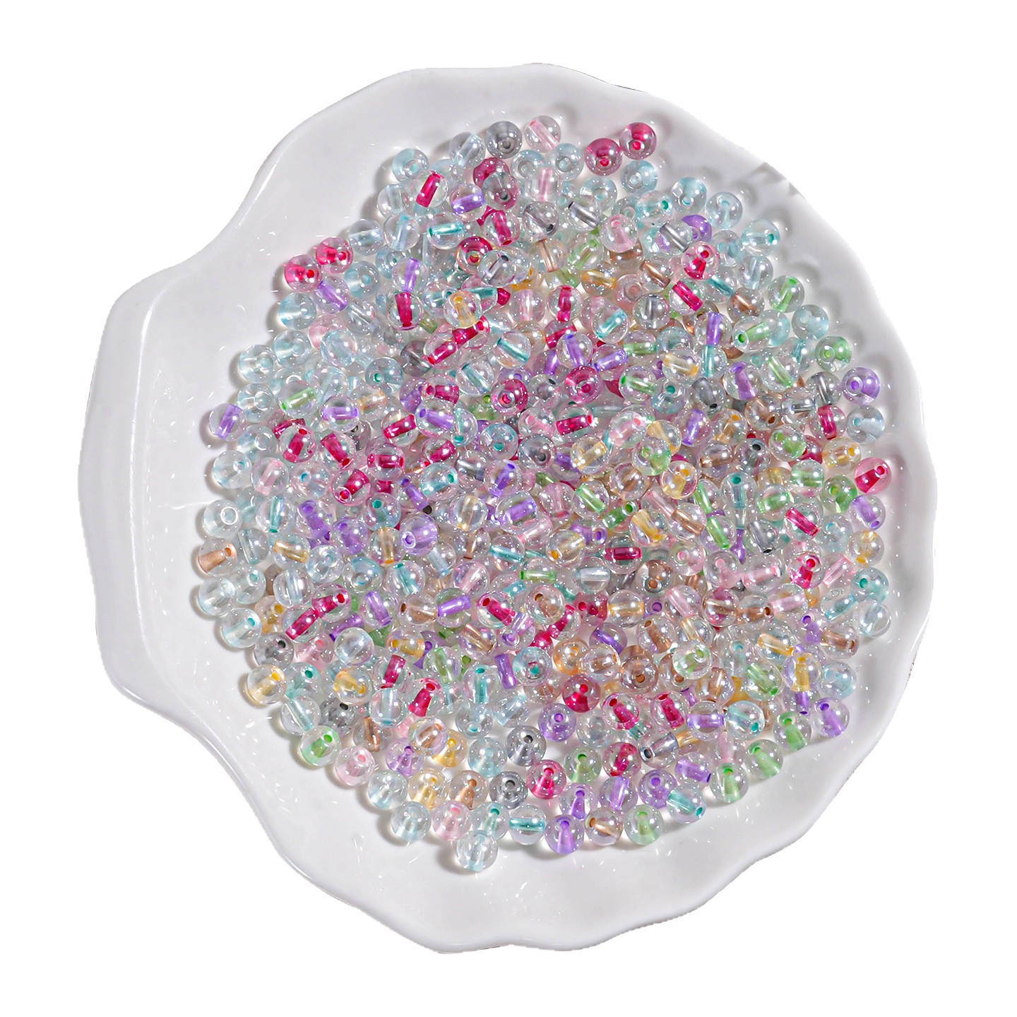 AB color transparente cuentas de arroz unicornio accesorios de joyería de acrílico con cuentas cadena de teléfono móvil material de bricolaje cuentas de mijo de vidrio