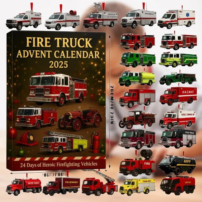 独立站新品FIRE TRUCK ADVENT CALENDAR 2025消防车降临节日历|undefined