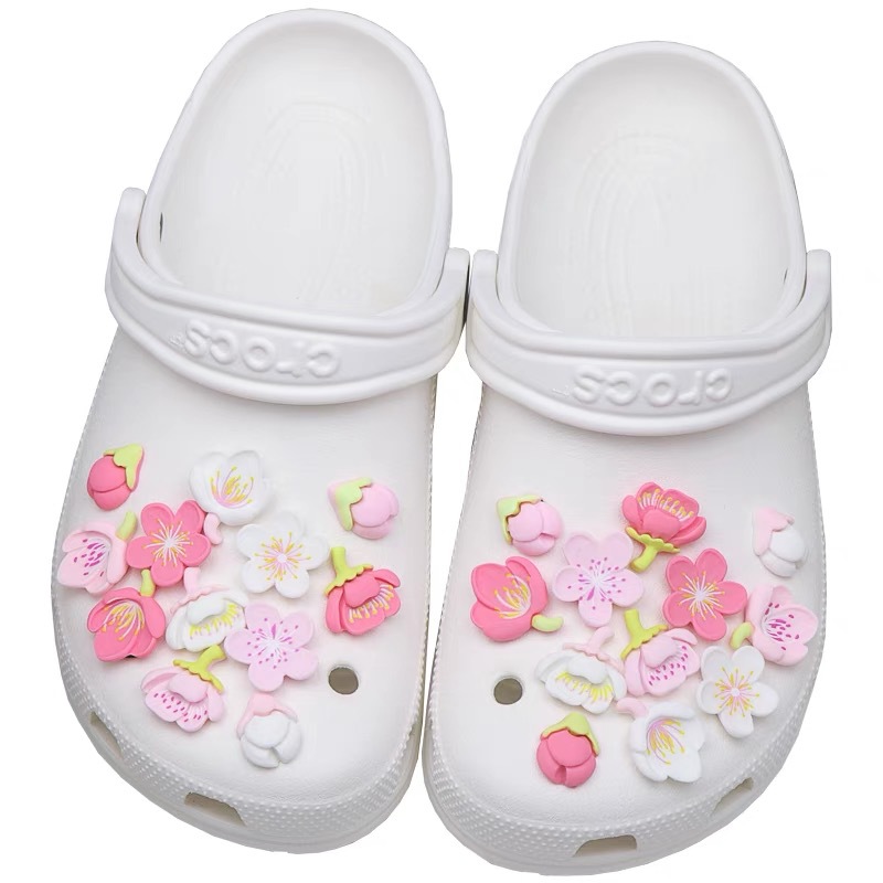 Accesorios de zapatos románticos transfronterizos de flores de cerezo accesorios de hebilla decorativa de flores de hebilla DIY material de resina de hebilla