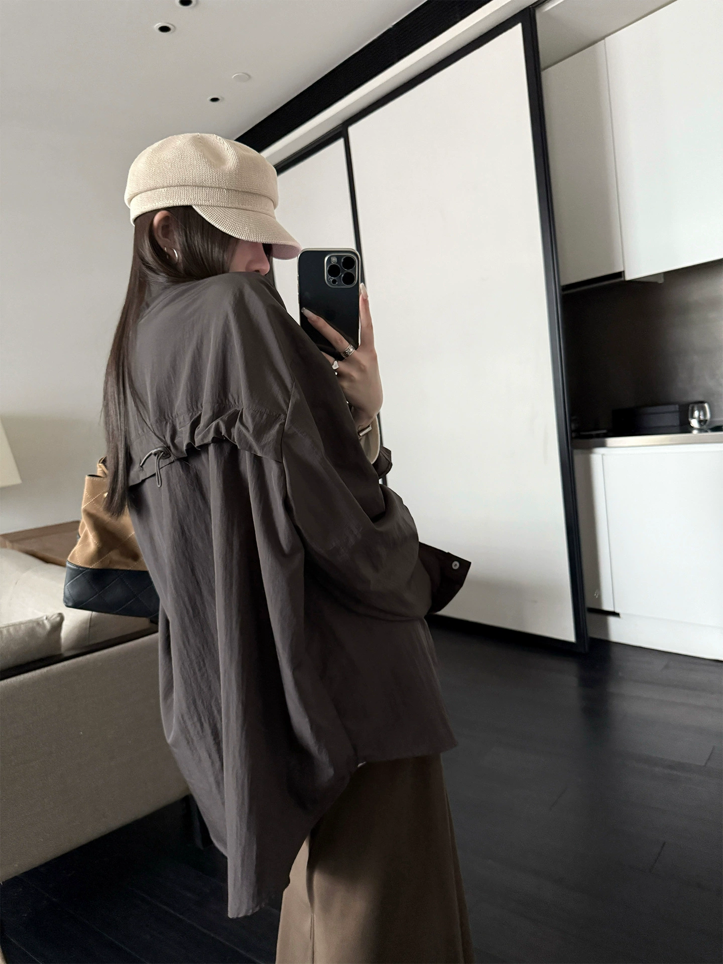 Дизайнерская рубашка, тренч, кулиска, oversize