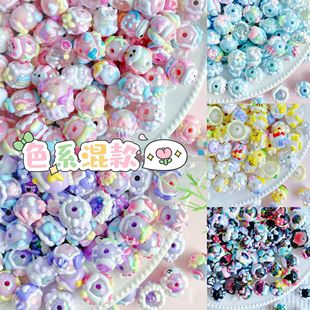 16mm color mixed hand painted beads heavy industry beads loose beads beaded bracelet handmade diy mobile phone chain jewelry accessories batch