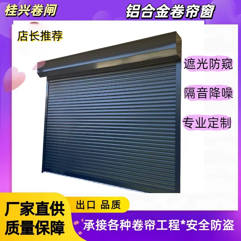 阳台防盗卷帘窗铝合金卷帘窗电动窗百叶窗智能提升窗型材发泡全套