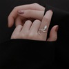 Advanced fashionable adjustable ring, silver 925 sample, french style, high-quality style, light luxury style