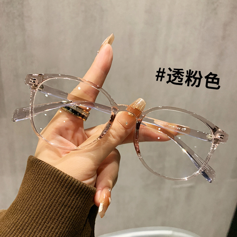 22370新型超軽量TR細辺楕円枠実体電気商近視眼鏡枠ネット赤平光鏡枠|undefined