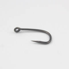 European-style carp hook with curved handle, bulk pack—featuring barbs and Teflon coating—for outdoor fishing, lure fishing, and European rig setups; includes tube-attached bottom fishing hooks.