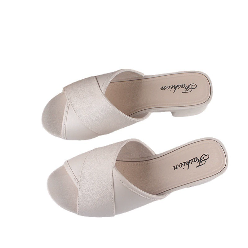Summer Slide Sandals, Cross-Band Casual Beach Slippers, Sizes 36–41