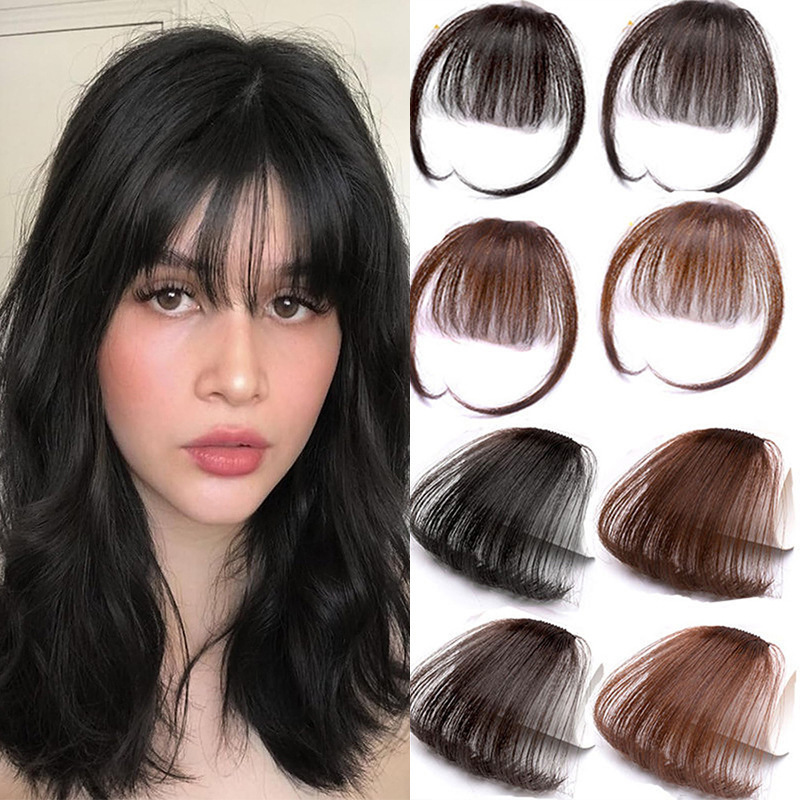 Women's wig pieces with sideburns, natural invisible comic-style wig patches, seamless invisible cross-border air bangs